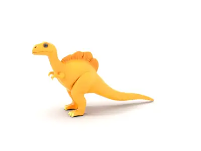 Yellow Dinosaur model pack Low-poly 3D model