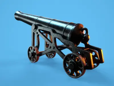 24lb Bromfield Cannon Low-poly 3D model