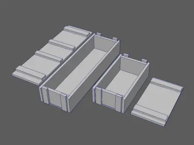 Military Crates Low-poly 3D model
