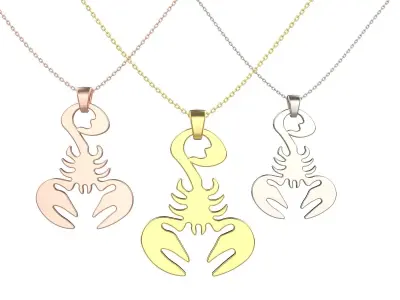 Scorpio zodiac pendant 3D print model