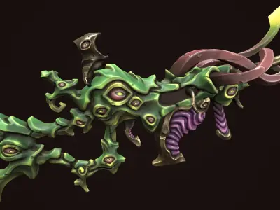 Ancient assault rifle Low-poly 3D model