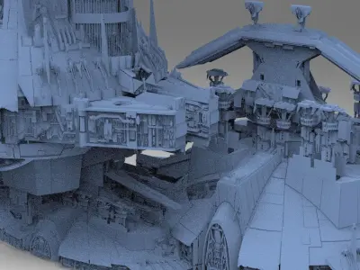 Jupiter Ruin launcher base Tower Master towers kit bash 3D model