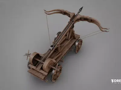Medieval Ballista- Historical Siege Weapon Low-poly 3D model