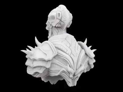 Alien Warrior Bust 3D Print Model 3D print model get