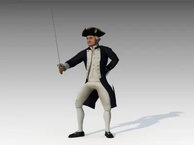 Captain Cook Low-poly 3D model