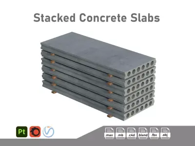 Stacked Concrete Slabs 3D model
