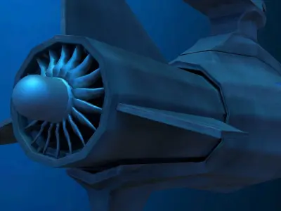 Original Sci-fi Submarine Low-poly 3D model