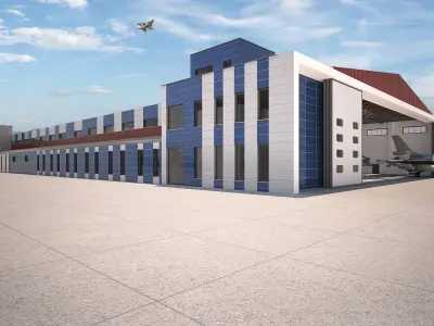 Warehouse interior and exterior 3D model 3D model