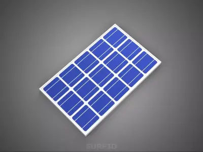 RECTANGULAR SOLAR CELL PHOTOVOLTAIC PANEL RENEWABLE SUN ENERGY 3D model