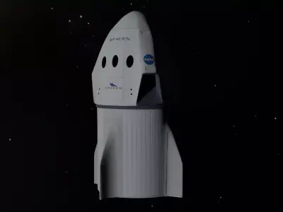 SpaceX Crew Dragon Low-poly 3D model