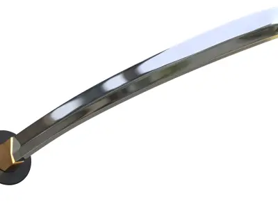 Wakizashi Game Ready 3D Weapon Asset Low-poly 3D model