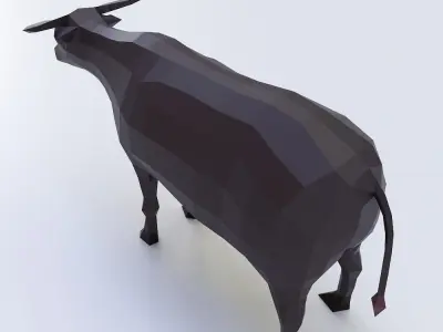 Cow 3d model bull in low polygons Low-poly 3D model