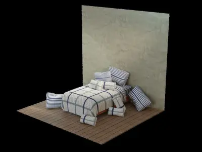 Easy Bed Configurator with separated parts Low-poly 3D model