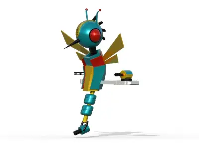 Robotic Dragonfly Low-poly 3D model