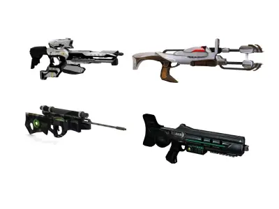 Sci-Fi Futuristic weapons Low-poly 3D model