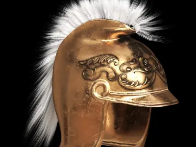 textured ANCIENT HELMET BUNDLE Low-poly 3D model