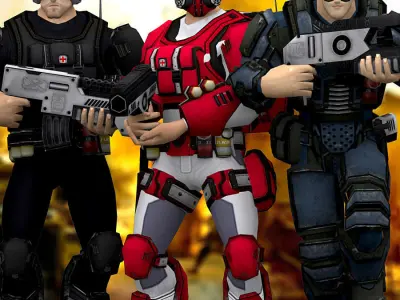 3DRT - X-Commanders Low-poly 3D model