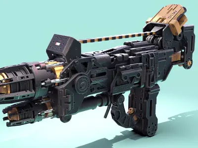 Sci-Fi Gun Crypton the Flame Thrower Low-poly 3D model