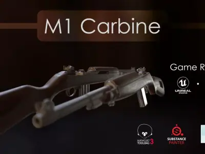 M1 Carbine Low-poly 3D model