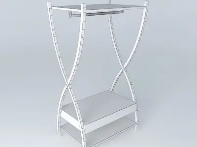 Rack of clothes and shoes Free 3D model