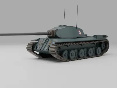 FCM 50T French medium tank Free 3D model