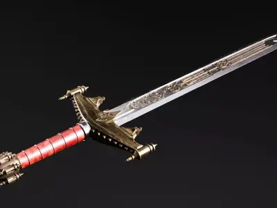 Cathedral Great sword Low-poly 3D model