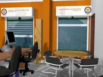 web design office - 3d model a 3D model