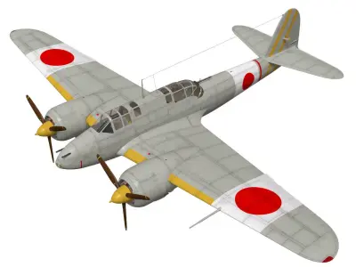 Kawasaki Ki45 Kai Toryu 3D model
