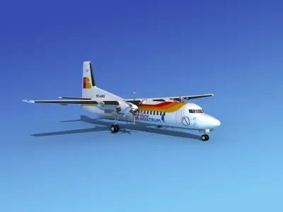 Fokker 50 Iberia 3D model