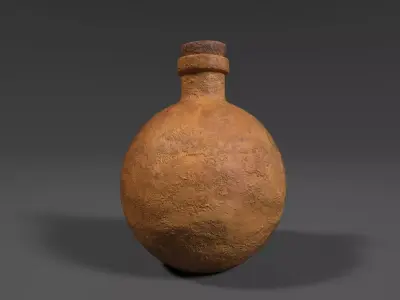 Clay Vial 3D Model Low-poly 3D model