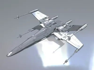 x-wing T-70 3D model