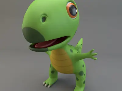 Cartoon Dinosaur Low-poly 3D model