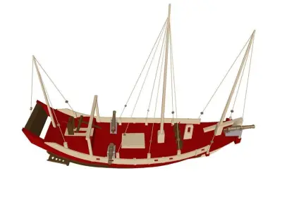 TONKINESE WAR JUNK Low-poly 3D model