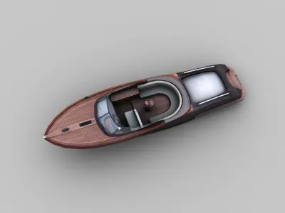 Yacht Luxury Low-poly 3D model