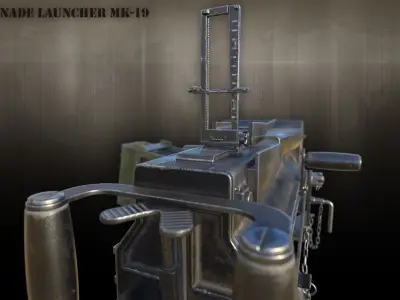 Grenade Launcher MK-19 Low-poly 3D model