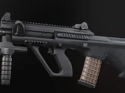 Modern AAA Rifle Pack Game Ready PBR Low-poly 3D model