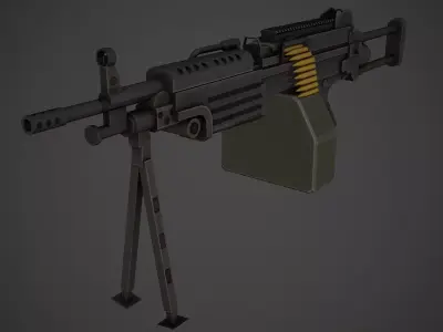 M249 Low Poly machine gun Low-poly 3D model