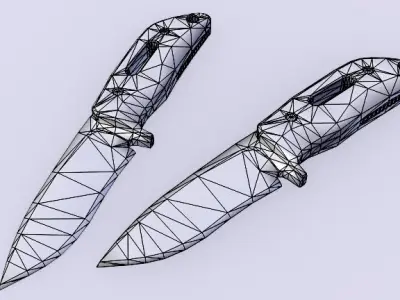 Tactical Combat Knife - Low Poly - Game Ready Low-poly 3D model