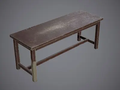 Bench Painted Free low-poly 3D model