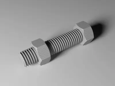 Bolt and Nut Low-poly 3D model