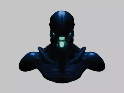 ALien Xenomorph Head Bust Low-poly 3D model purchase