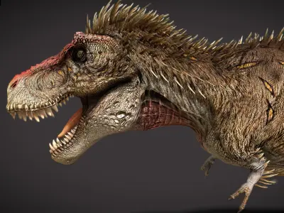 Tyrannosaurus rex  Embercrest Variant Low-poly 3D model