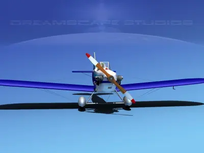Flybaby airplane flying in sky 3D model