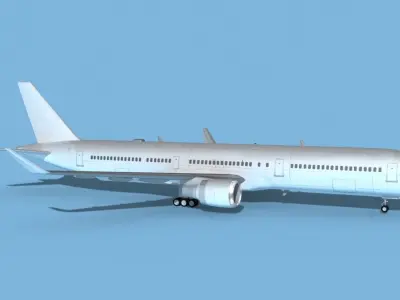 Boeing 767-400 Unmarked 1 3D model
