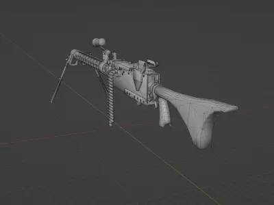 M1919 Browning cal 30 Low-poly 3D model