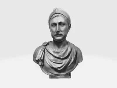 Hannibal barca head statue 3D print model
