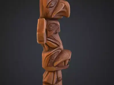 Totem Guardian Low-poly 3D model