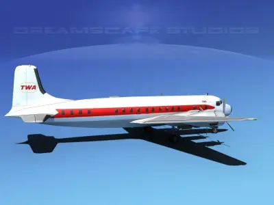 Douglas DC-7B Trans World Airlines 3D model