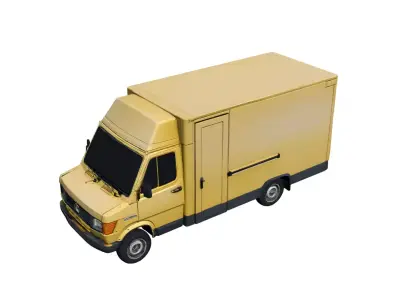 1980s Classic Vintage Cargo Van Utility Transport Vehicle 3D model