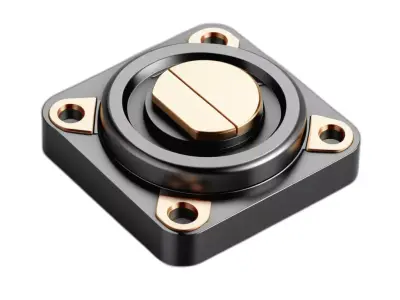 Industrial Metallic Control Knob Component Low-poly 3D model